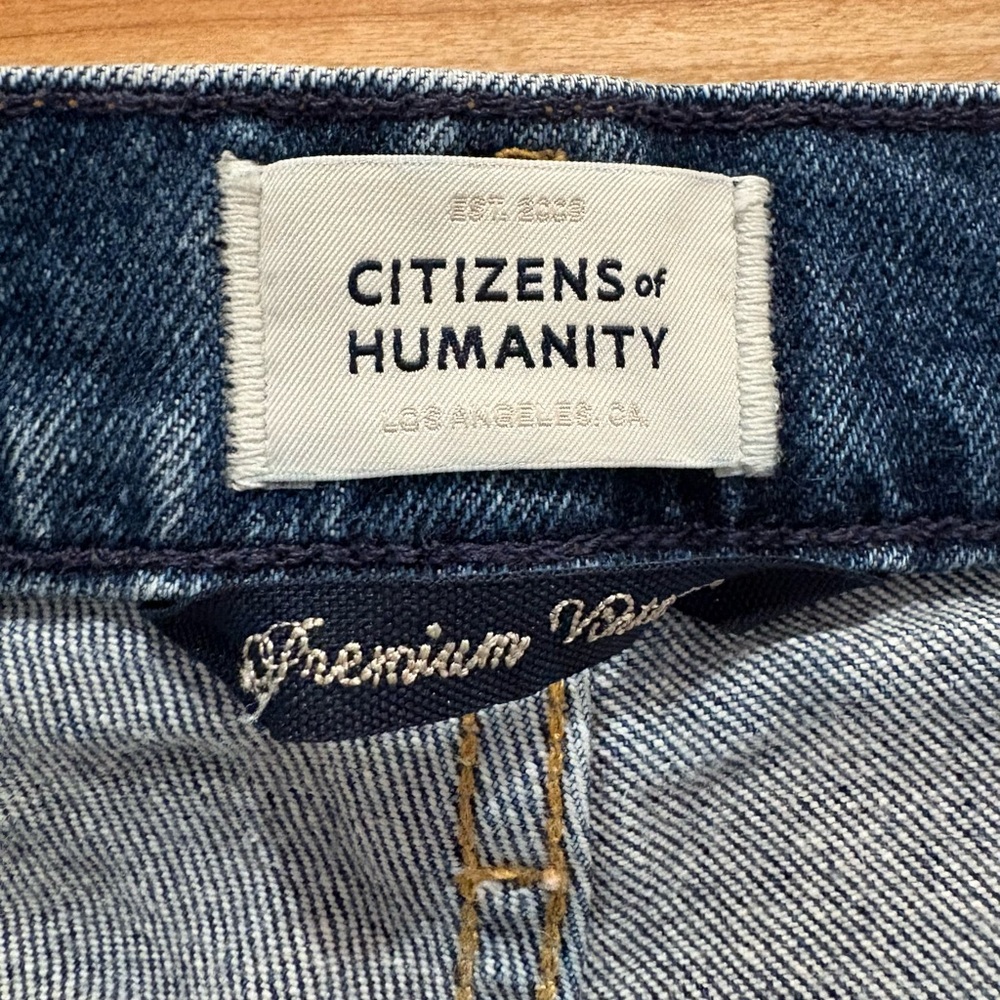 Citizens Of Humanity Daphne Straight-Leg Medium Blue Denim Jeans - Picture 3 of 6